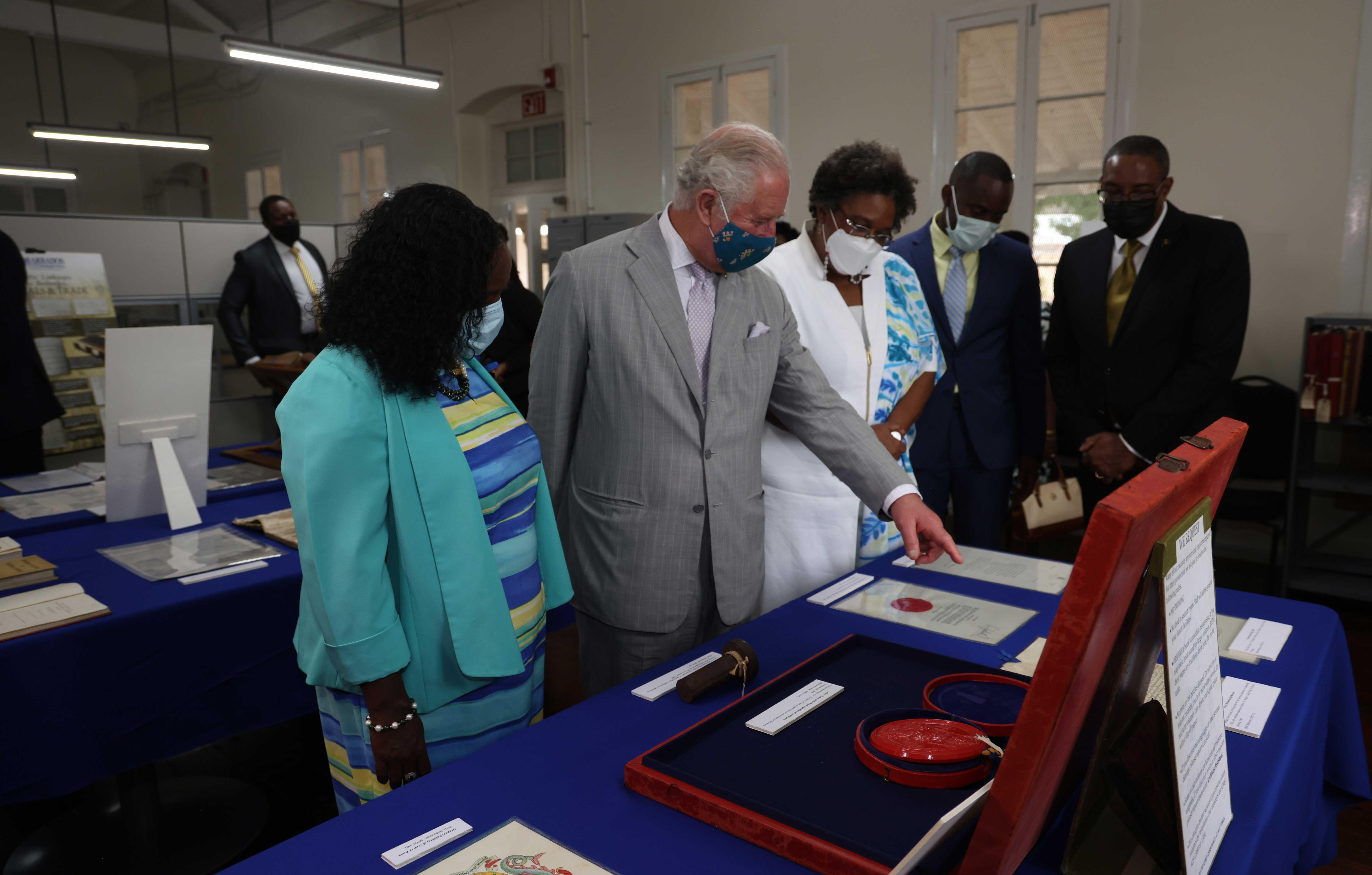 prince charles visits the national archives of barbados